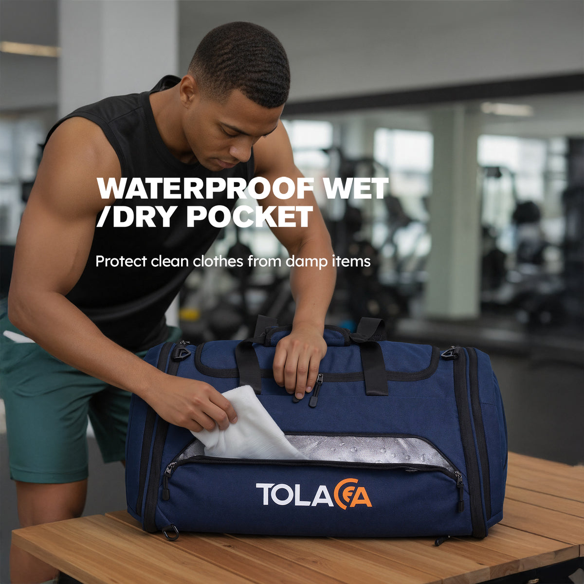 Tolaccea 54-72L Gym Travel Backpack, Unisex Sports Duffle Bag With S