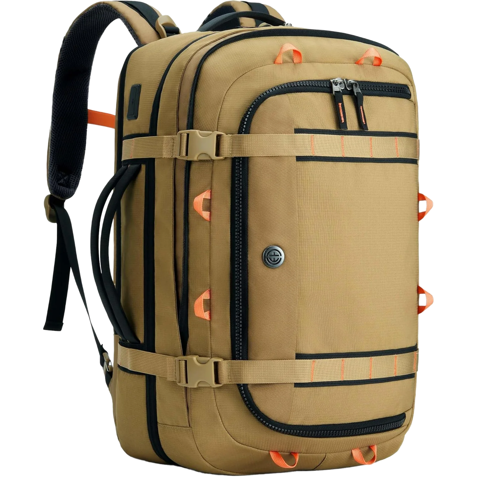 Tolaccea Mlife 02 Tactical Travel Backpack, 180° Lay-Flat TSA Bag with Dual Laptop Sleeves & Wet-Dry Pockets, 40L-45L