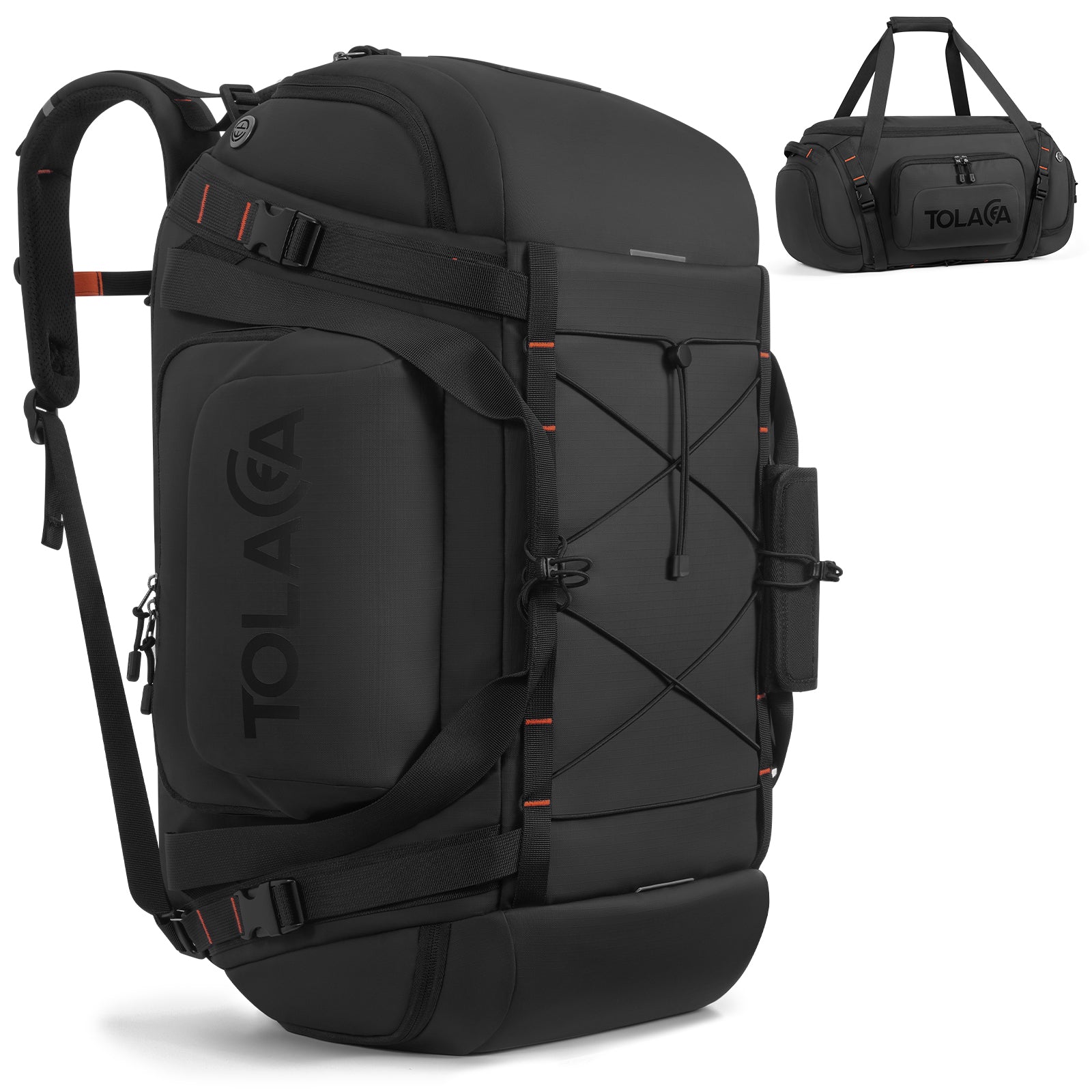 Tolaccea Ulife 02 Convertible Duffel Backpack, 3-Way Gym/Travel Bag with Shoe Storage & Wet-Dry Pocket, 55L/40L