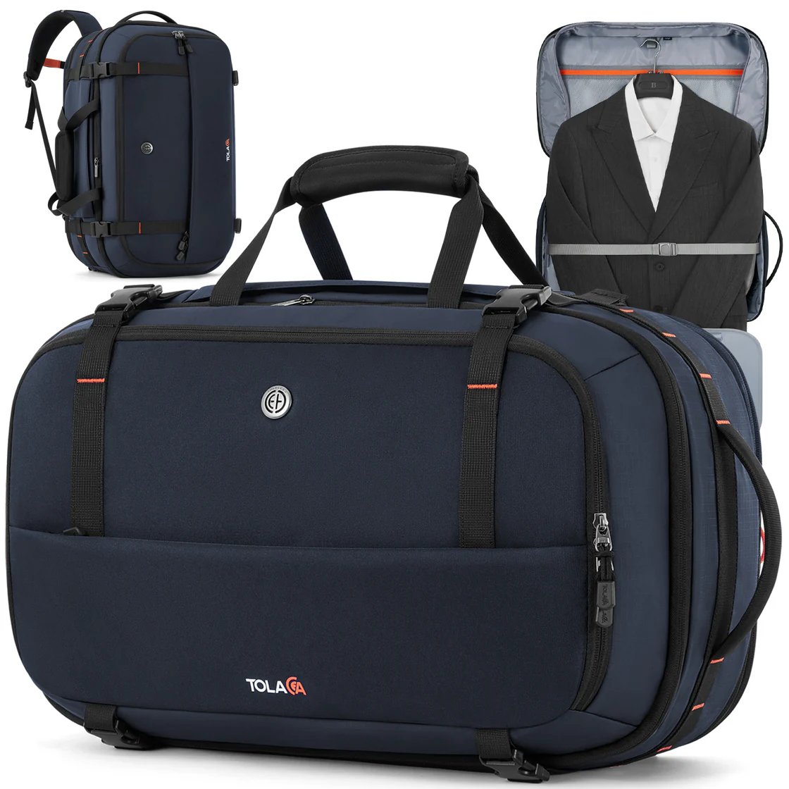 Tolaccea Ulife 05 Garment Suit Backpack, Dual Laptop for 17.3" and 12.9" & Extra Toiletry Bag, 45-55L