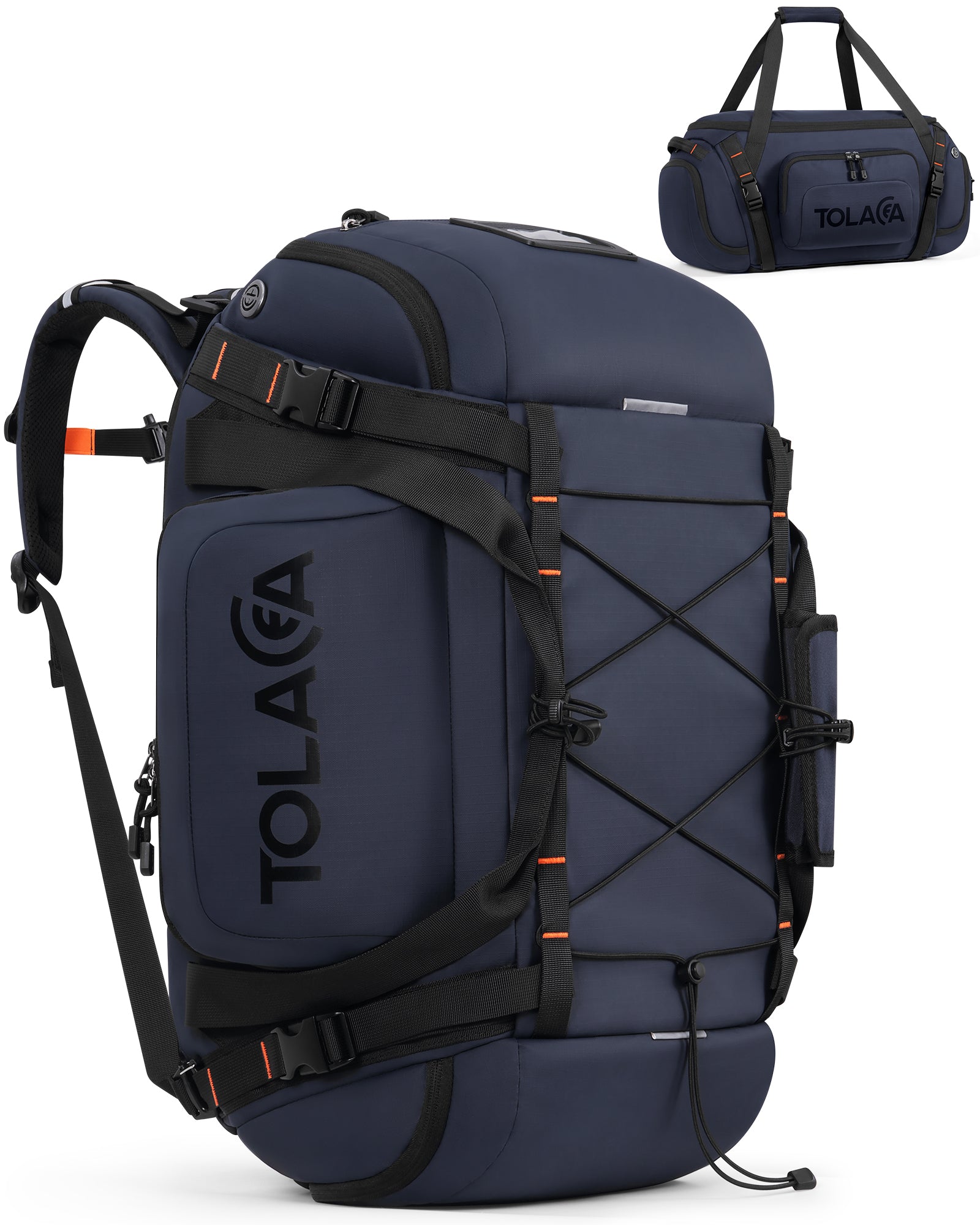 Tolaccea Ulife 02 Convertible Duffel Backpack, 3-Way Gym/Travel Bag with Shoe Storage & Wet-Dry Pocket, 55L/40L