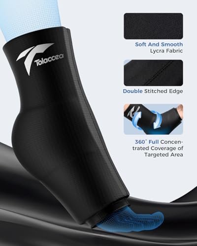 Tolaccea Ankle Ice Pack Wrap PRO for Injuries, Foot Ice Pack for Hot and Cold Therapy, Flexible Cold Pack for Plantar Fasciitis,Swelling,Sprained, ColdFocus for More Cooling Large (Pack of 1)