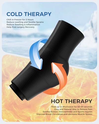 Tolaccea Ankle Ice Pack Wrap PRO for Injuries, Foot Ice Pack for Hot and Cold Therapy, Flexible Cold Pack for Plantar Fasciitis,Swelling,Sprained, ColdFocus for More Cooling Large (Pack of 1)