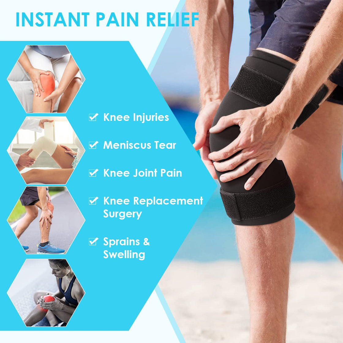 Tolaccea Knee Ice Pack for Pain Relief for Knee