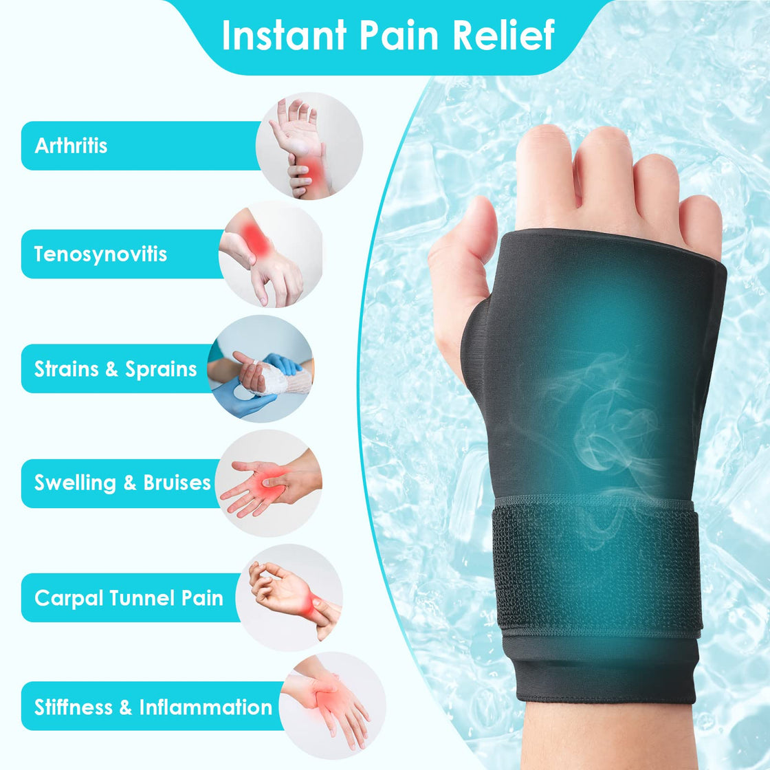 Tolaccea Wrist Brace Hand Ice Pack for Pain Relief