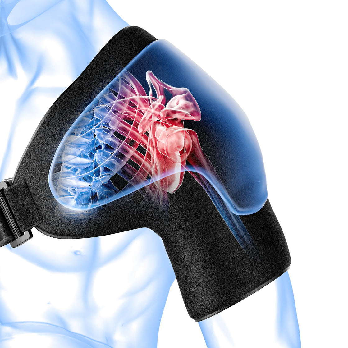 Shoulder Ice Pack Wrap with Triple Coldfocus Expert Gel for Long-Lasting Rotator Cuff Cold Therapy, Shoulder ice Brace Rotator Cuff Cold Therapy for for Pain Relief, Post Recovery
