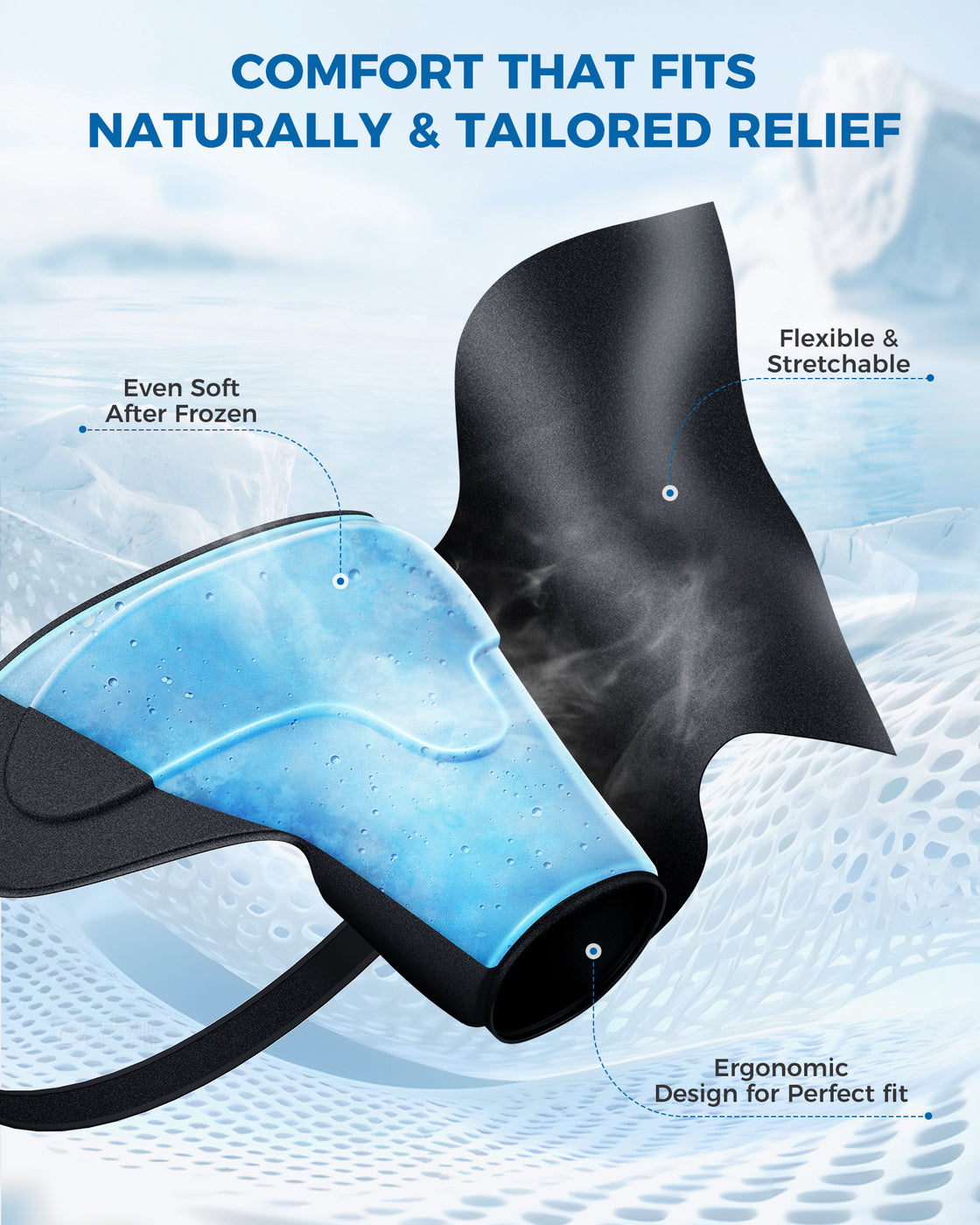 Shoulder Ice Pack Wrap with Triple Coldfocus Expert Gel for Long-Lasting Rotator Cuff Cold Therapy, Shoulder ice Brace Rotator Cuff Cold Therapy for for Pain Relief, Post Recovery
