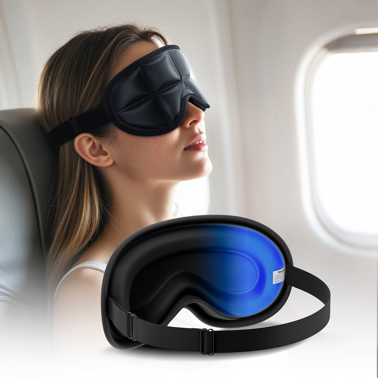 Tolaccea 3D Cooling Sleep Eyes Mask  Hot & Cold Compress for Puffiness, Dark Circles & Headache