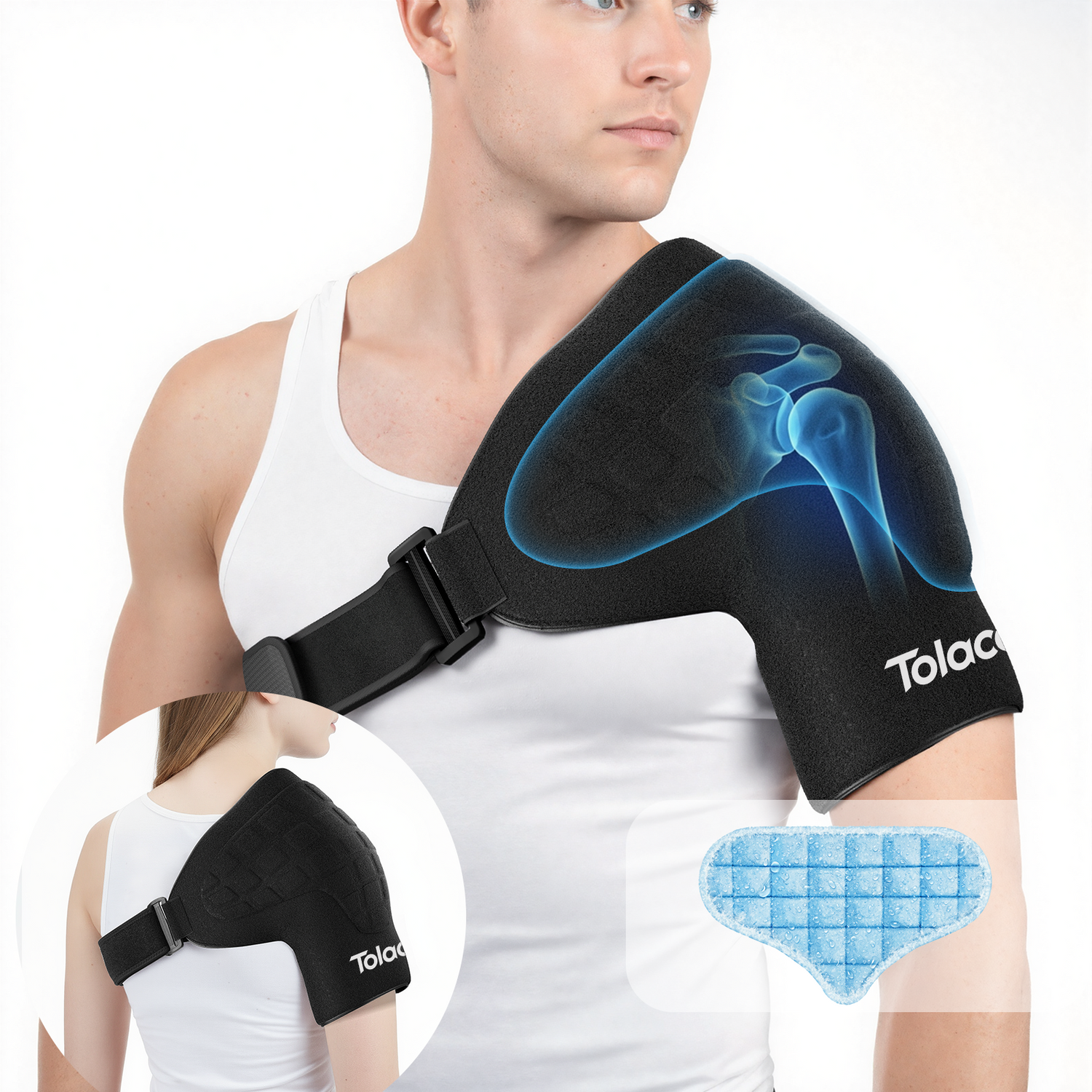 Tolaccea Shoulder Cold Pack | Reusable Gel Ice Wrap