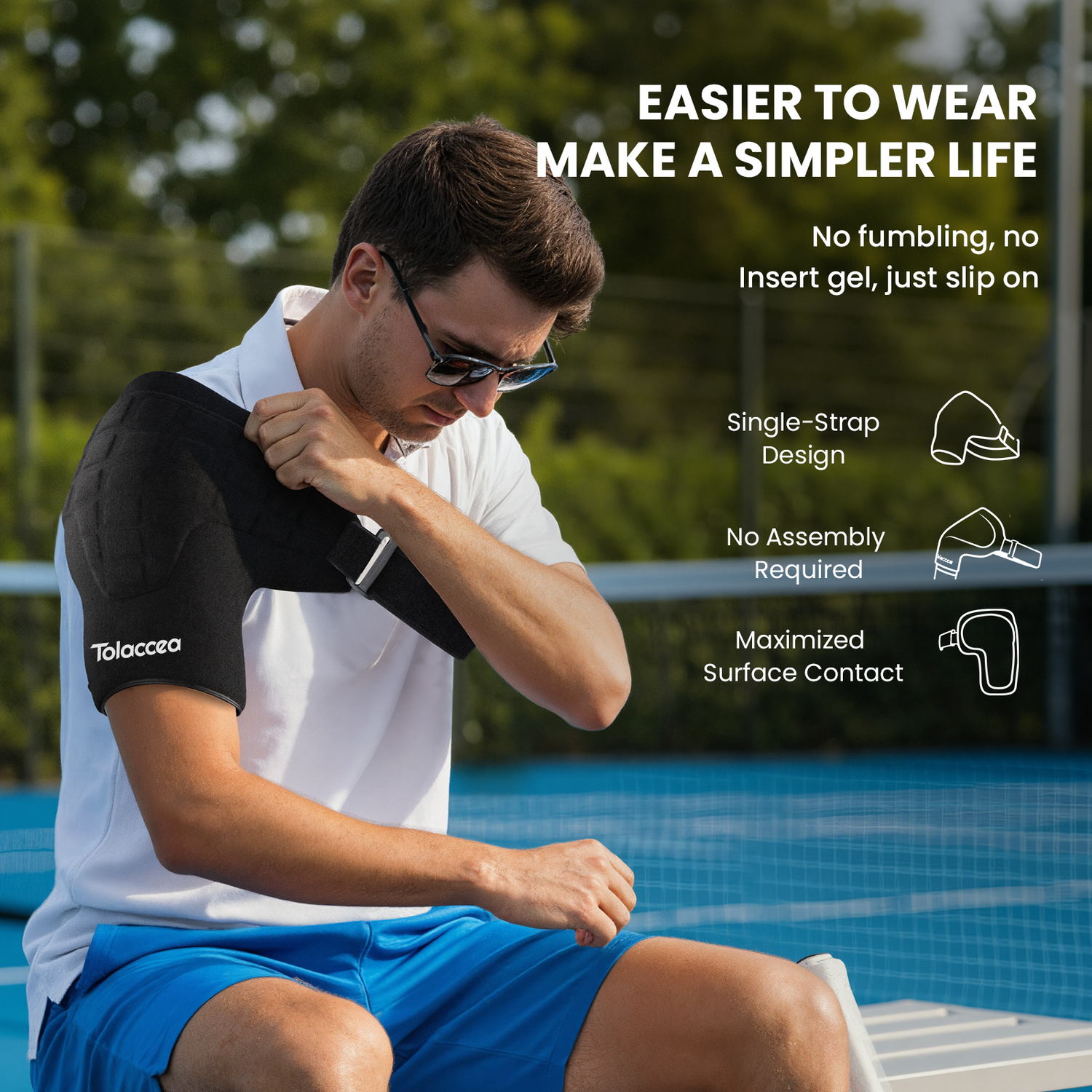 Tolaccea Shoulder Cold Pack | Reusable Gel Ice Wrap