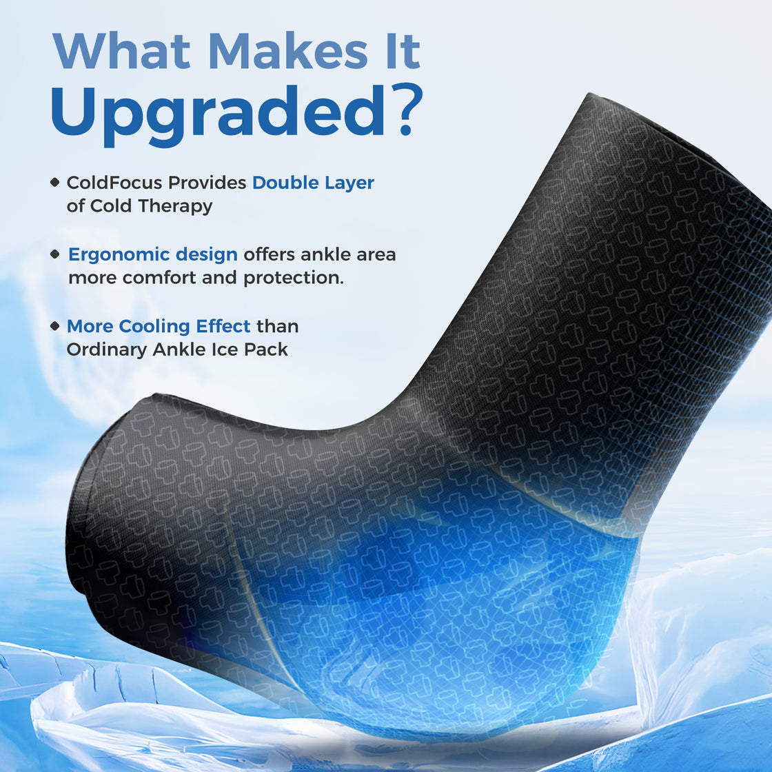 Tolaccea Pro Ankle Ice Pack Wrap Hot & Cold Therapy for Sprains, Plantar Fasciitis & Swelling