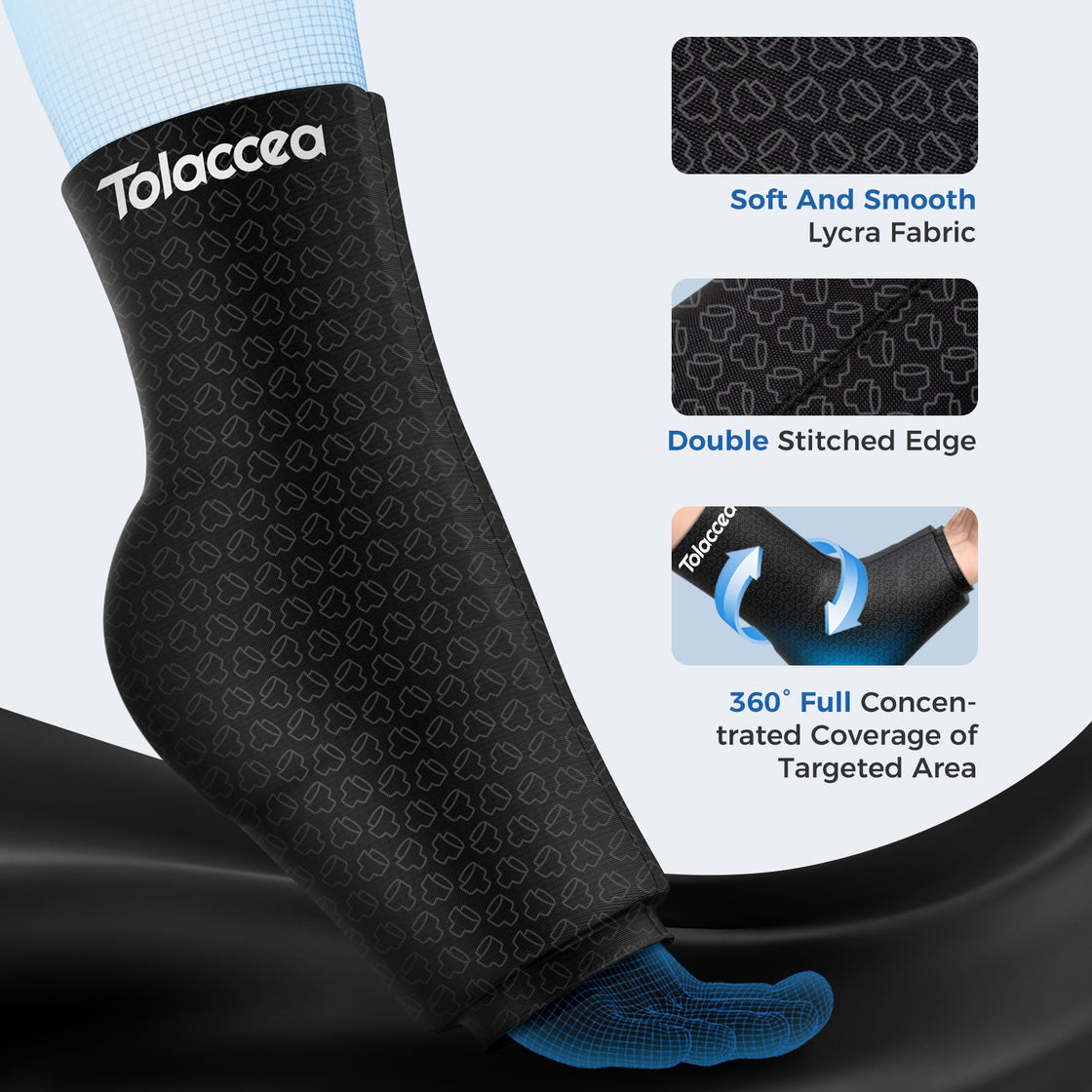 Tolaccea Pro Ankle Ice Pack Wrap Hot & Cold Therapy for Sprains, Plantar Fasciitis & Swelling