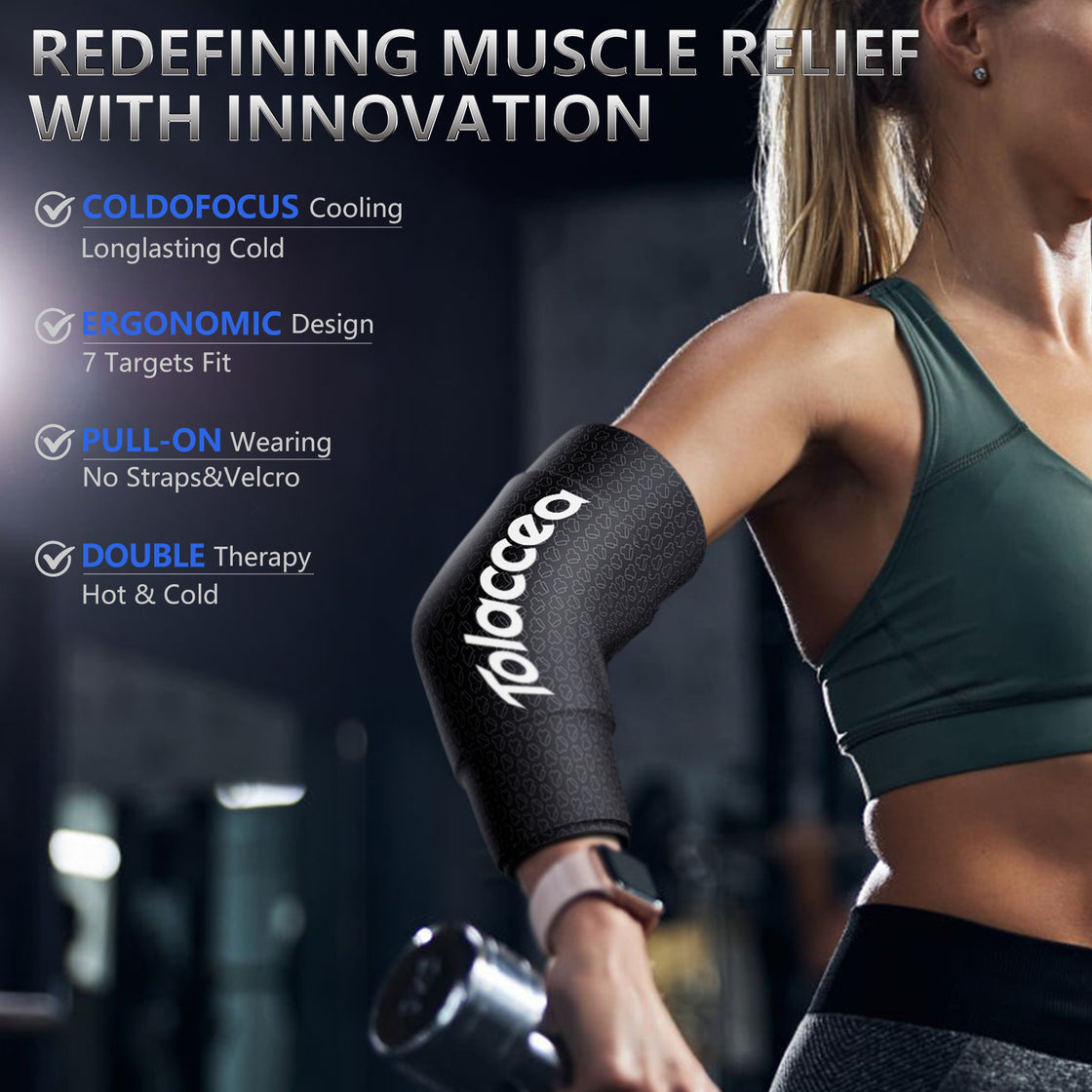 Tolaccea Dual-Cold Pro Elbow Ice Pack Focus Gel Technology for Tendinitis & Sports Injuries