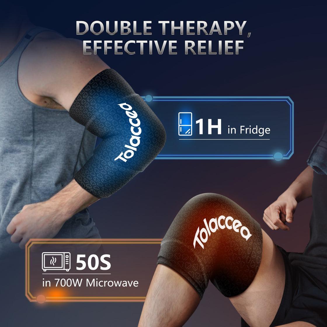 Tolaccea Dual-Cold Pro Elbow Ice Pack Focus Gel Technology for Tendinitis & Sports Injuries