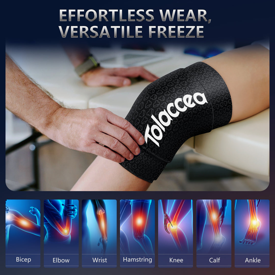 Tolaccea Dual-Cold Pro Elbow Ice Pack Focus Gel Technology for Tendinitis & Sports Injuries