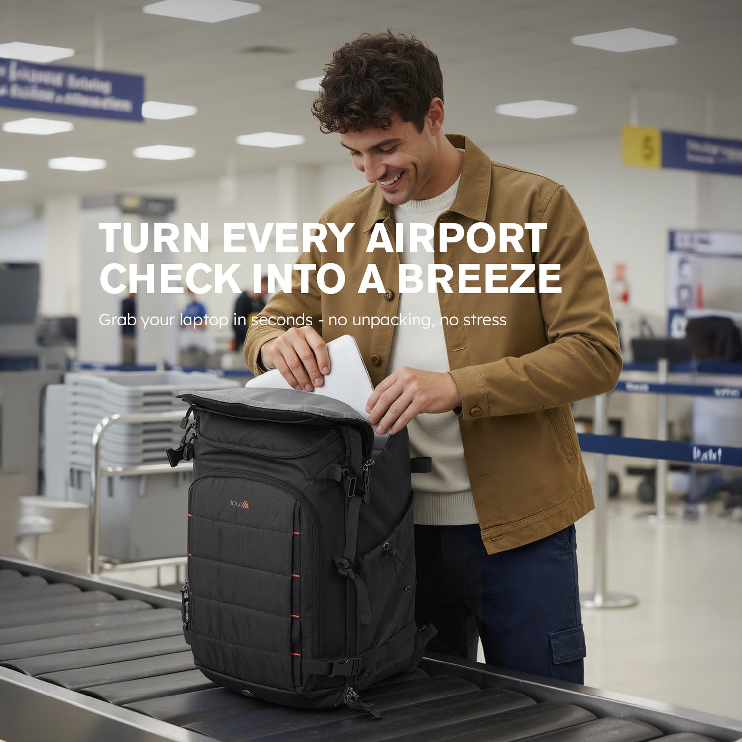 40l backpack carry on with layflat laptop Tolaccea Ulife 06