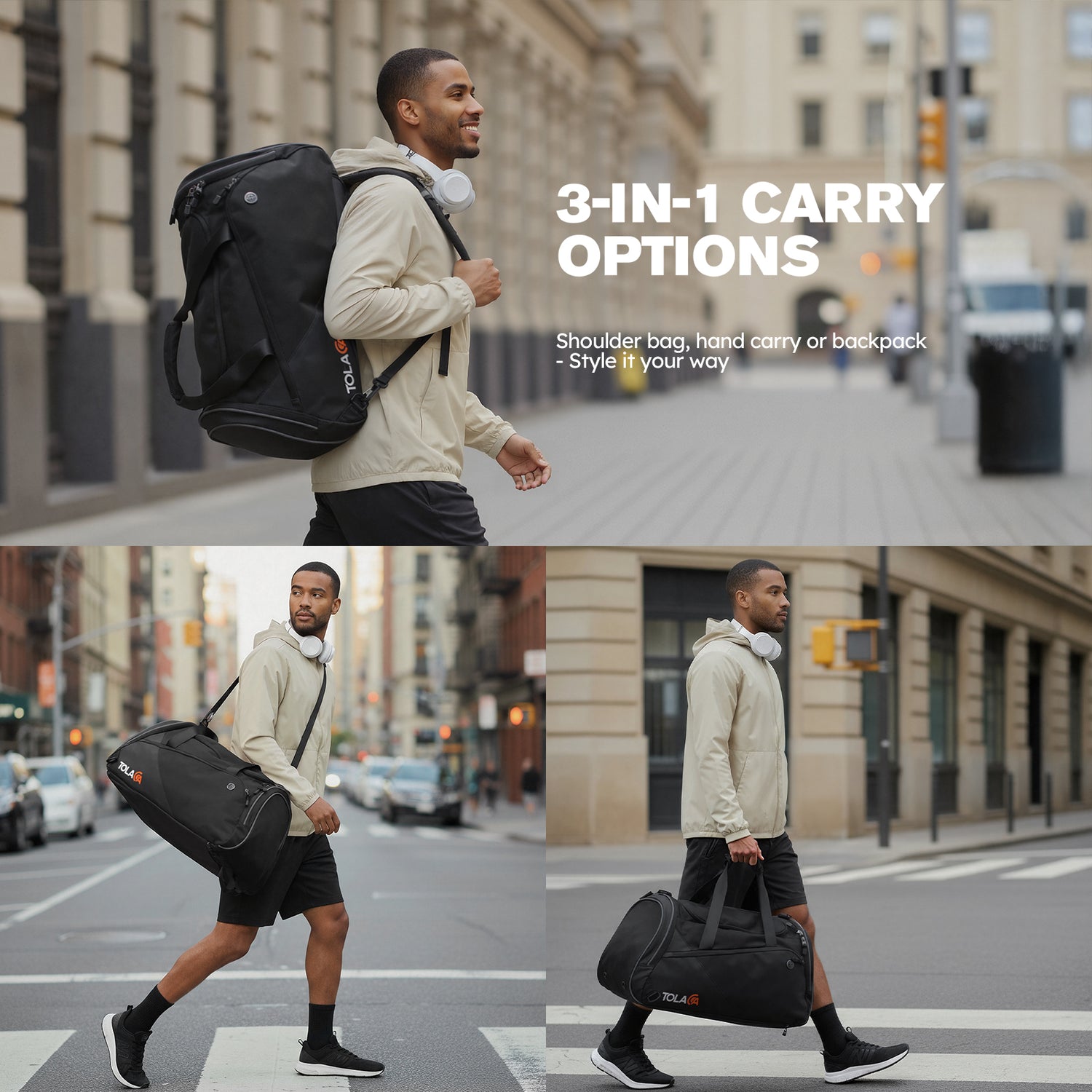 47.5 liter travel duffel bag 9-Pocket Gym & Travel Backpack - Sports Duffle Bag