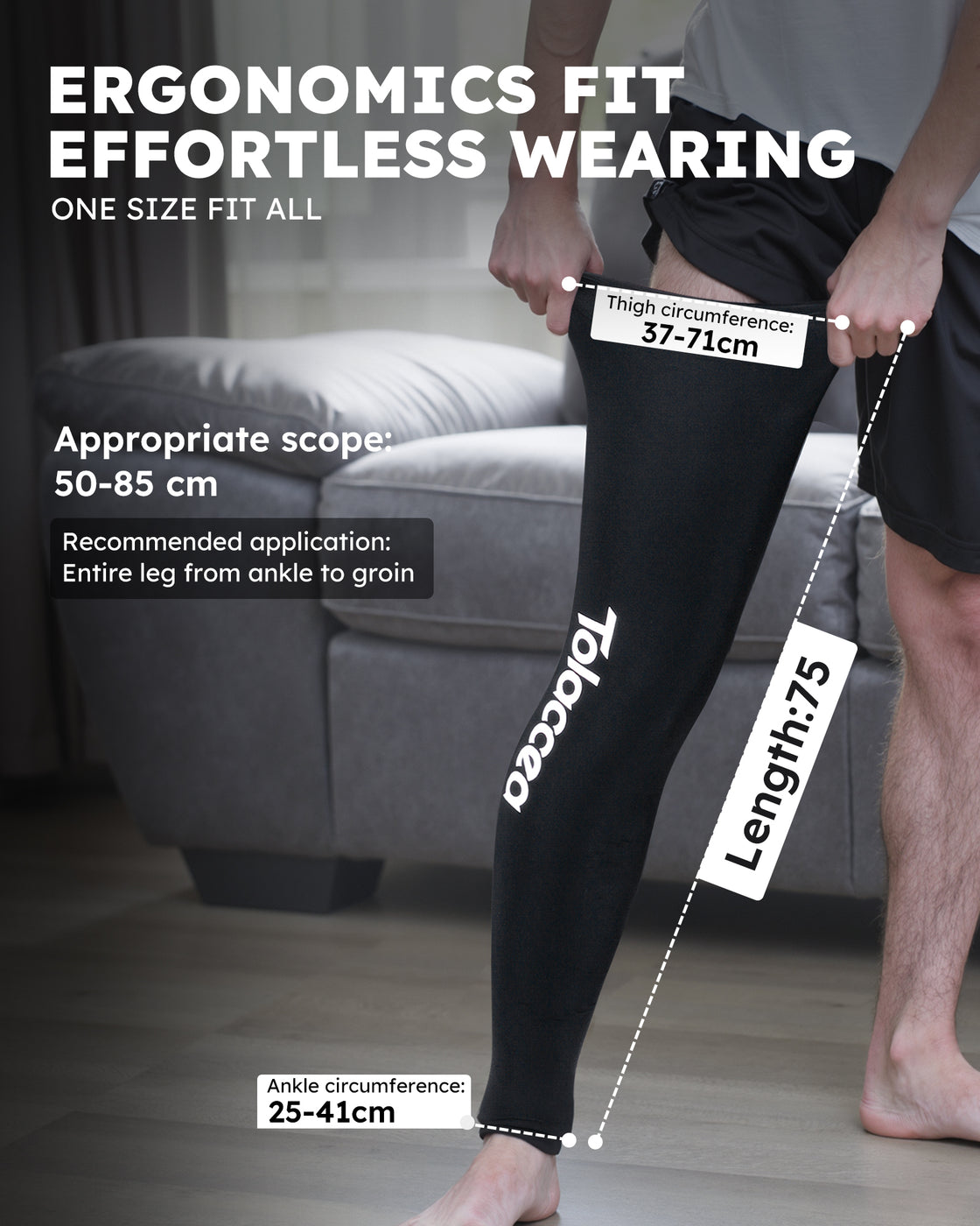 Tolaccea Full Leg Ice Pack Wrap 360° Cooling for Muscle Recovery & Pain Relief