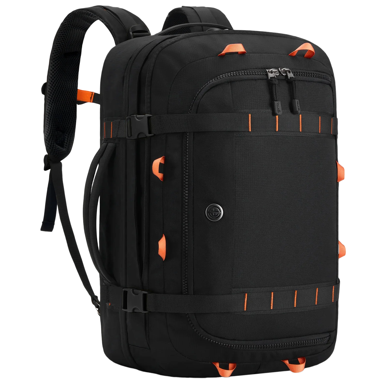 Tolaccea Mlife 02 Tactical Travel Backpack, 180° Lay-Flat TSA Bag with Dual Laptop Sleeves & Wet-Dry Pockets, 40L-45L