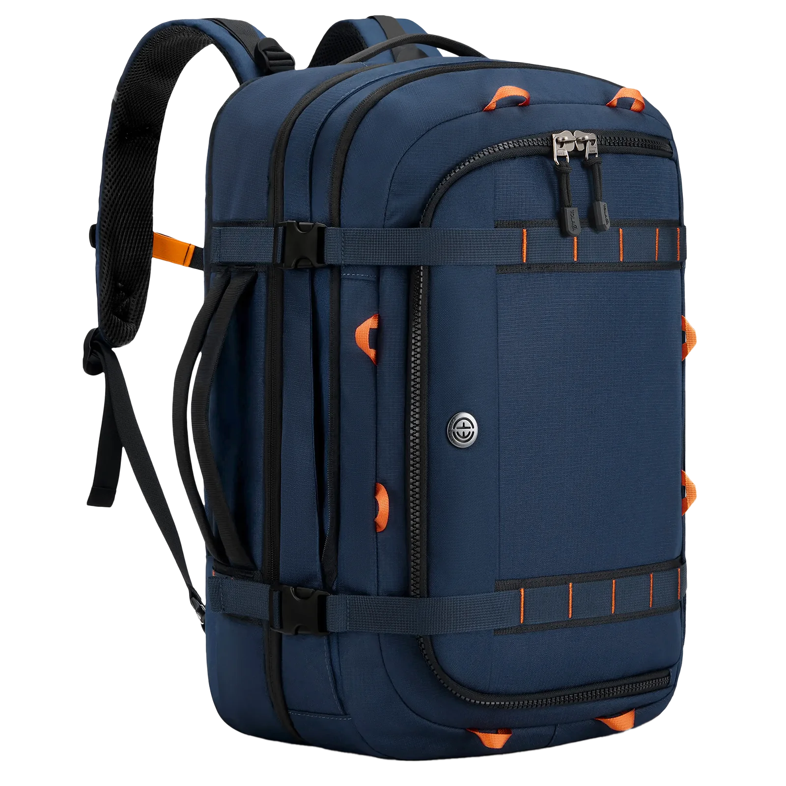 Tolaccea Mlife 02 Tactical Travel Backpack, 180° Lay-Flat TSA Bag with Dual Laptop Sleeves & Wet-Dry Pockets, 40L-45L