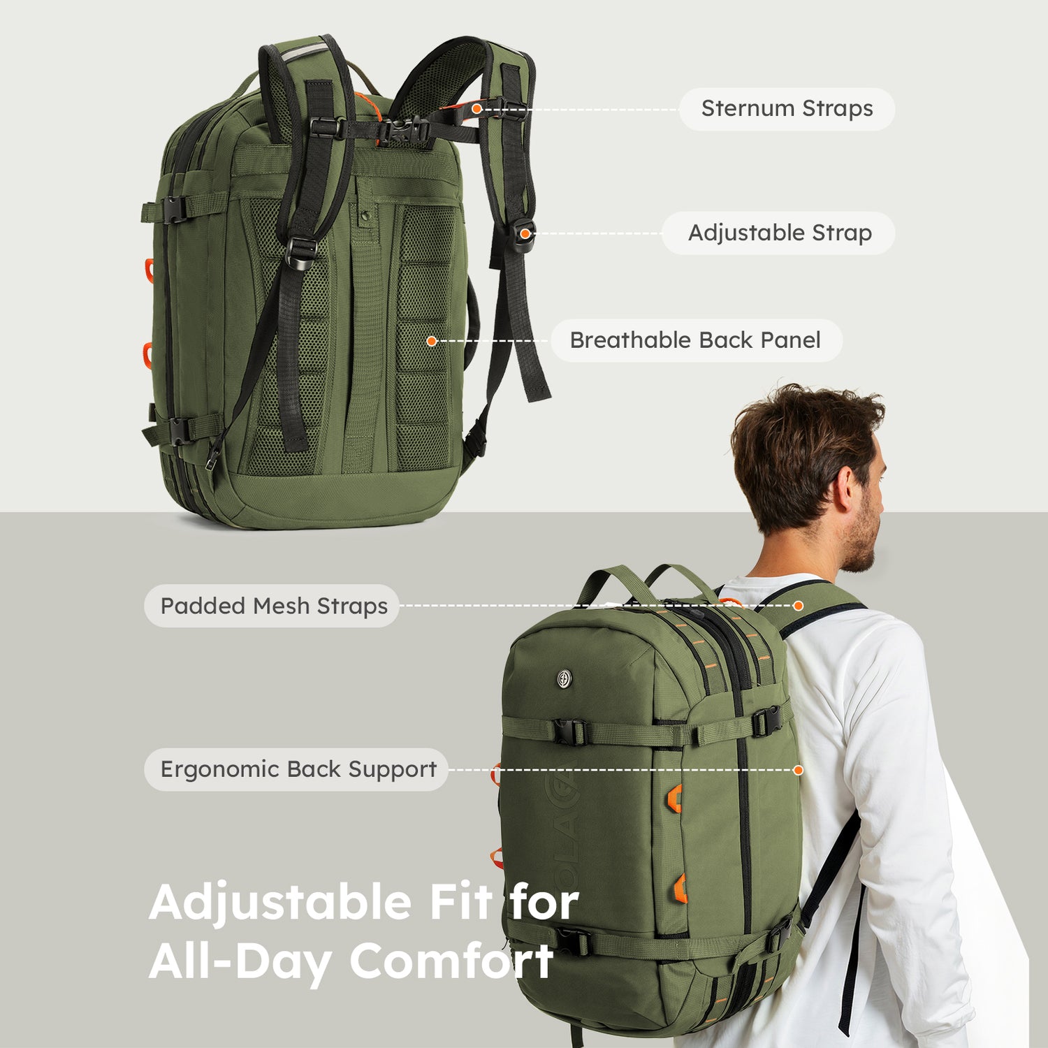 back opening travel backpack Tolaccea Mlife 03 | 40L-50L Expandable Travel Backpack