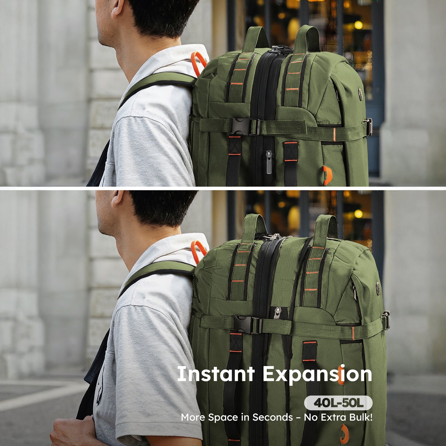 40l backpack carry on with layflat laptop Tolaccea Mlife 03 | 40L-50L Expandable Travel Backpack