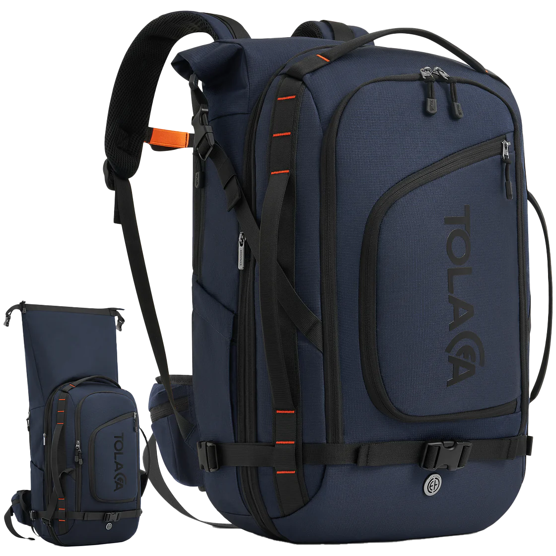 Tolaccea Mlife 07 | Expandable 40L to 55L Roll-Top Travel Backpack