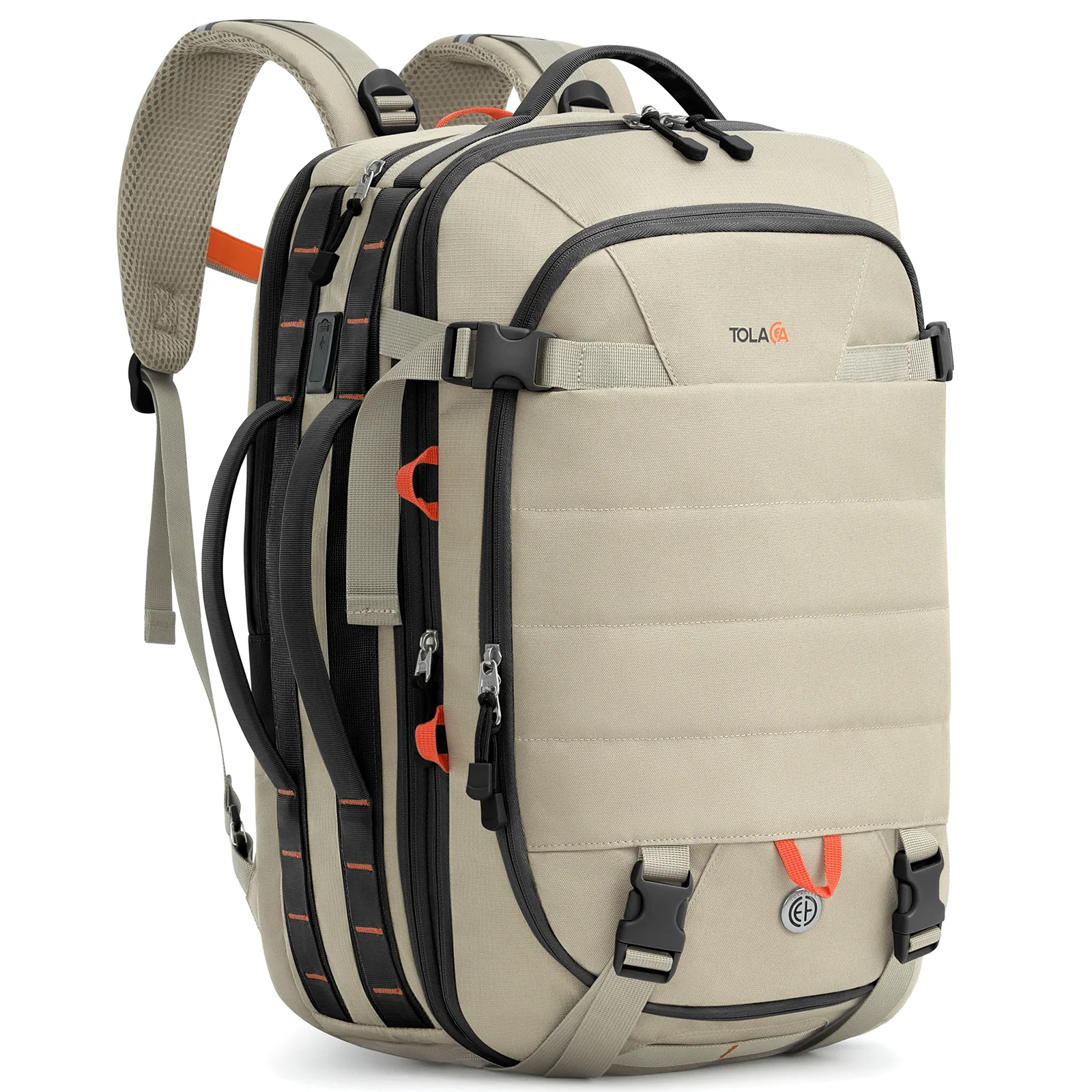 Tolaccea Ulife 01 Business Travel Backpack, TSA-Friendly Carry On with Quick-Access Pocket & Separate Shoe Compartment, 40L-50L