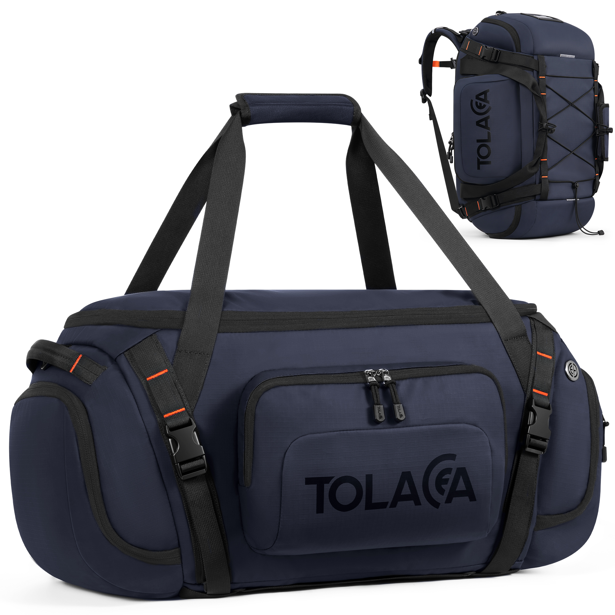 Tolaccea Ulife 02 Convertible Duffel Backpack, 3-Way Gym/Travel Bag with Shoe Storage & Wet-Dry Pocket, 55L/40L