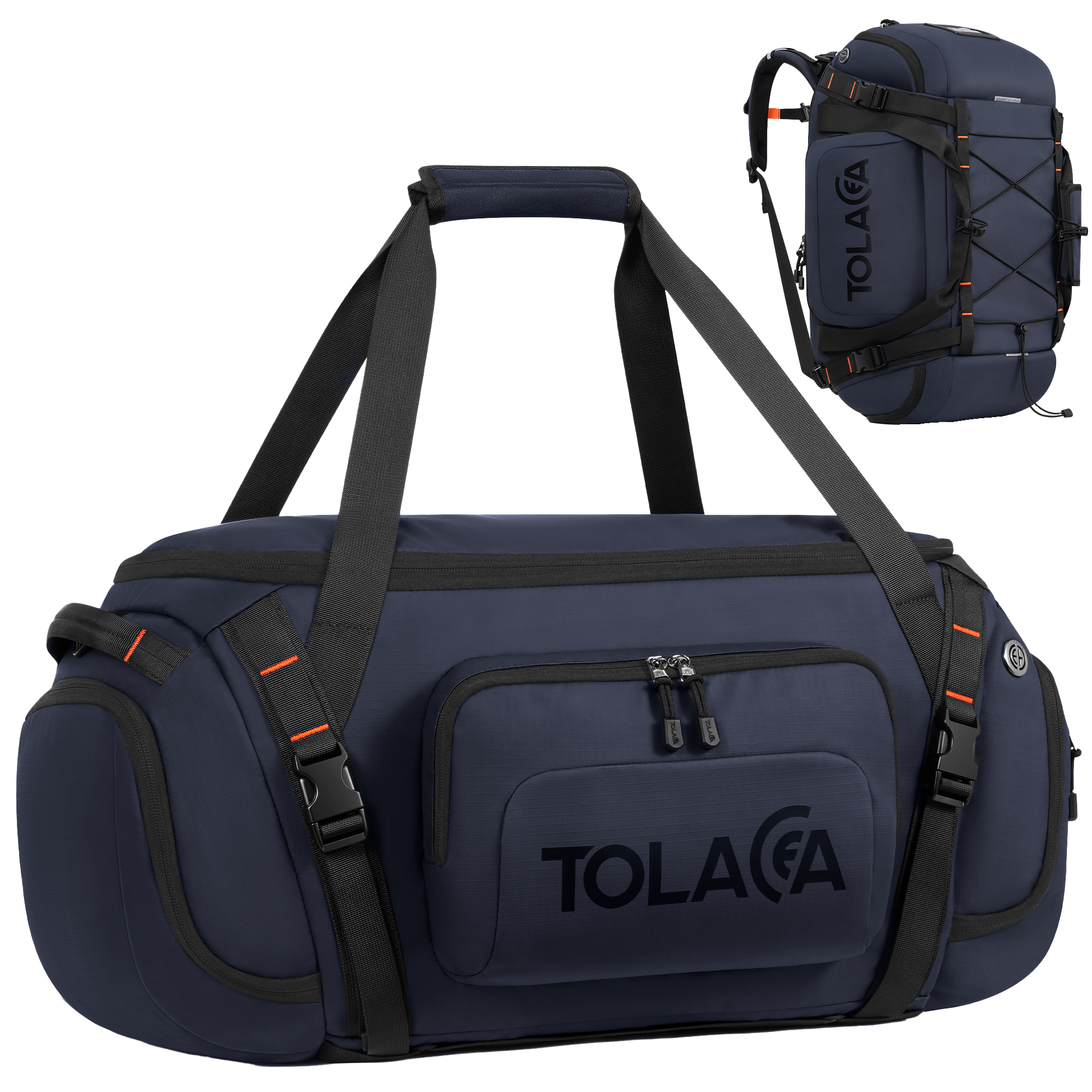 Tolaccea Ulife 02 Convertible Duffel Backpack, 3-Way Gym/Travel Bag with Shoe Storage & Wet-Dry Pocket, 55L/40L