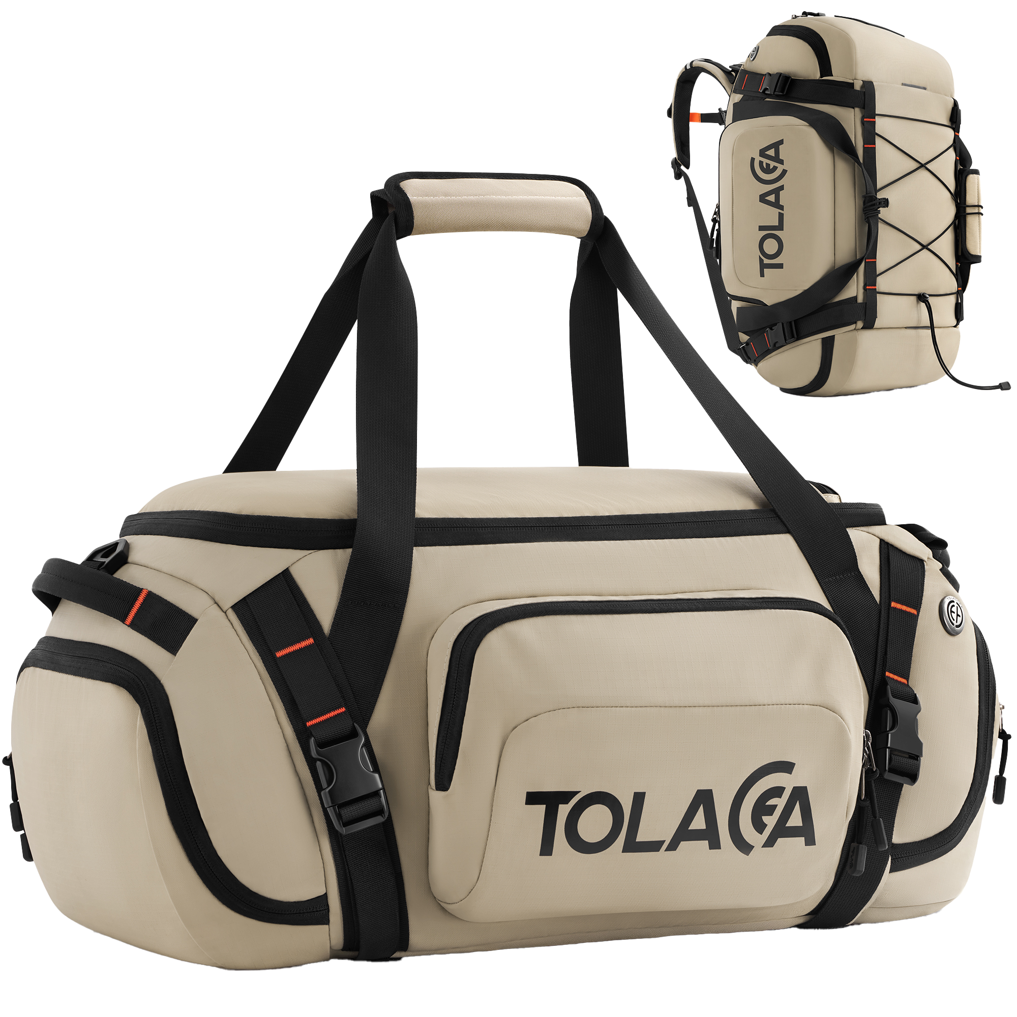 Tolaccea Ulife 02 Convertible Duffel Backpack, 3-Way Gym/Travel Bag with Shoe Storage & Wet-Dry Pocket, 55L/40L