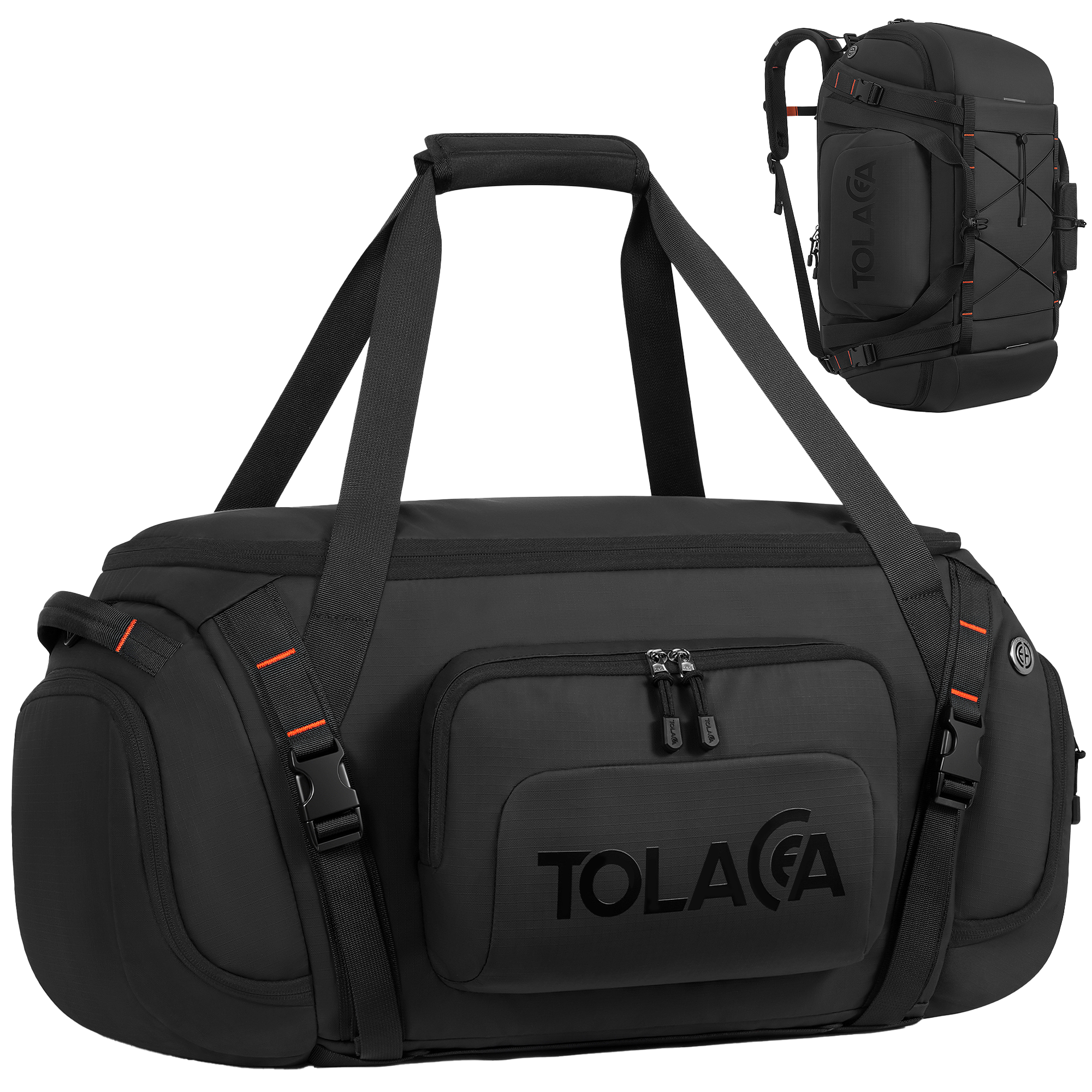Tolaccea Ulife 02 Convertible Duffel Backpack, 3-Way Gym/Travel Bag with Shoe Storage & Wet-Dry Pocket, 55L/40L