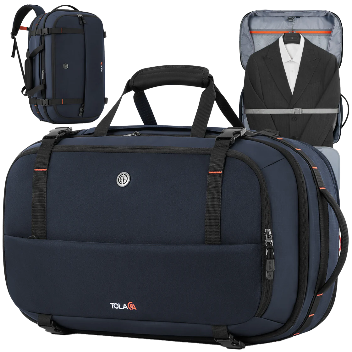 Tolaccea Ulife 05 Garment Suit Backpack, Dual Laptop for 17.3" and 12.9" & Extra Toiletry Bag, 45-55L