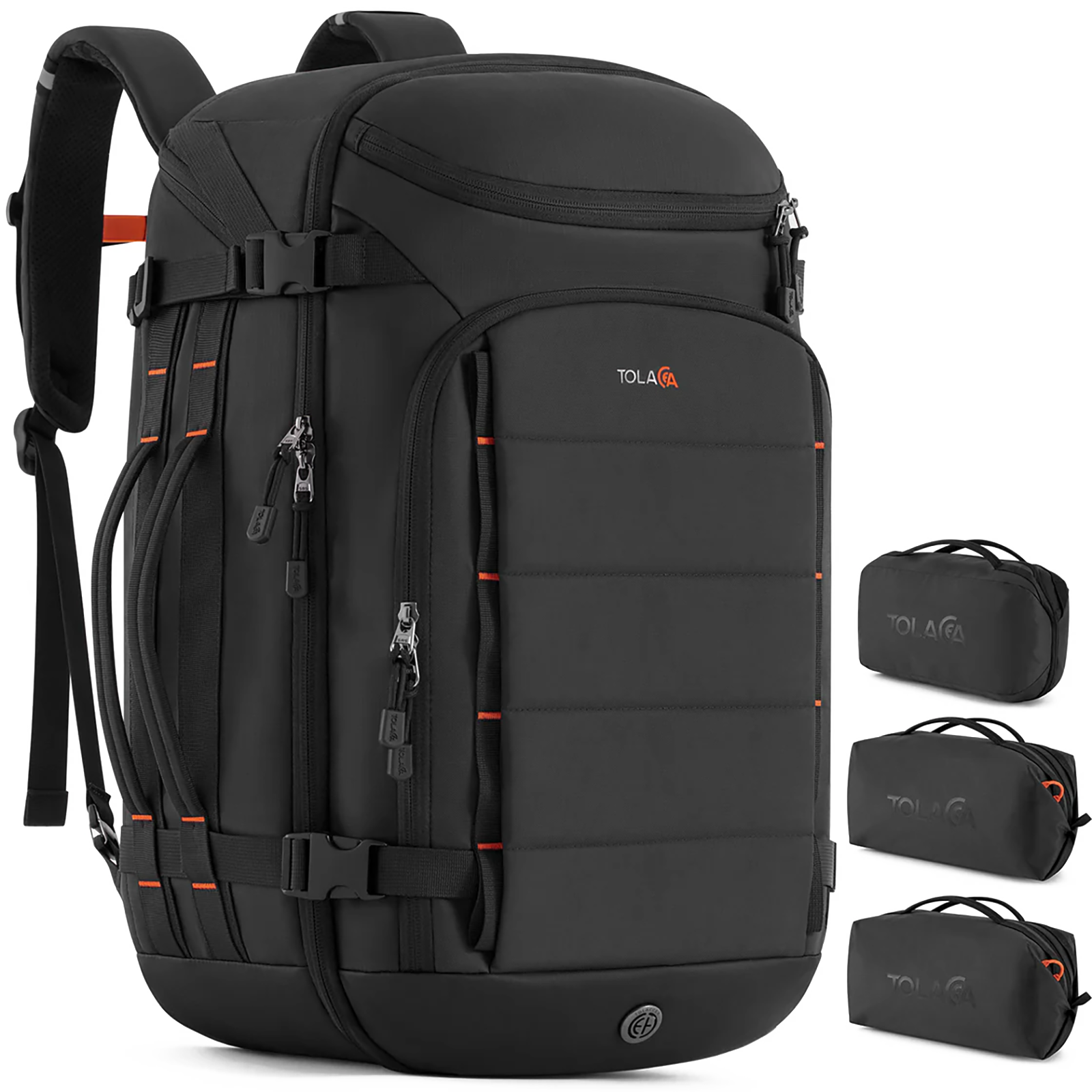 Tolaccea Ulife 06 40L Modular Waterproof Travel Backpack, With Toiletry Organizer & Wet/Dry Shoe Compartment, Fits 15.6" Laptop