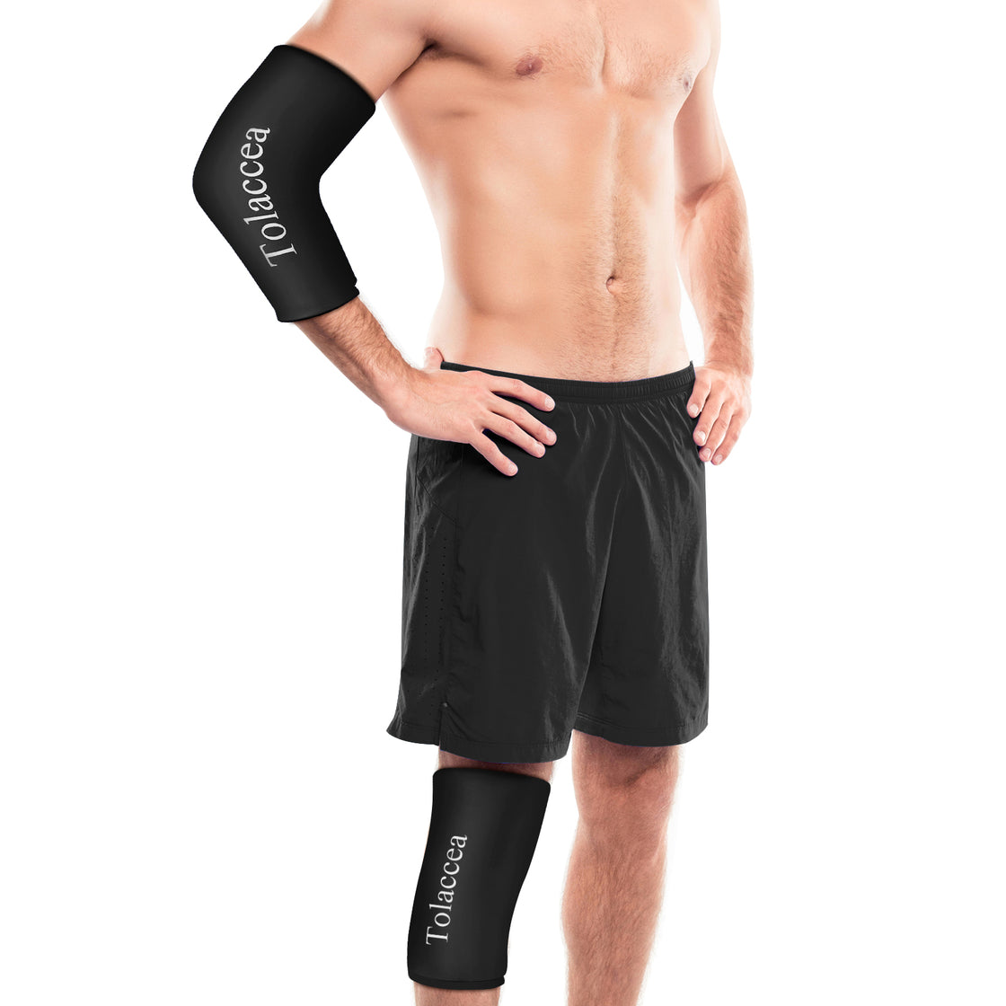 Hot & Cold Therapy Compression Sleeve for Knee Calf Ankle Pain Relief Black