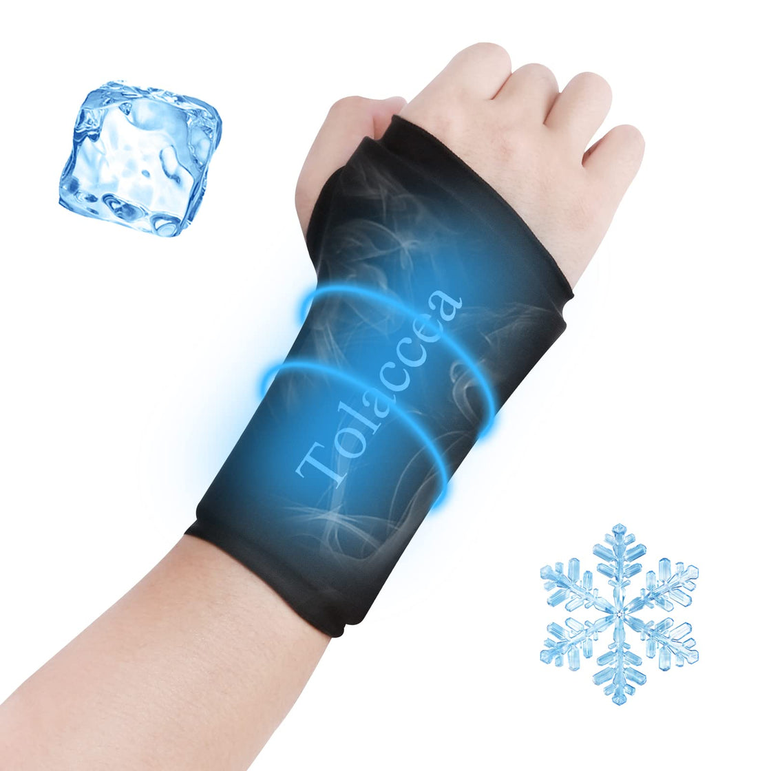 Wrist Ice Compression Sleeve Wrist Ice Pack Wrap Hot & Cold Therapy for Pain Relief Black