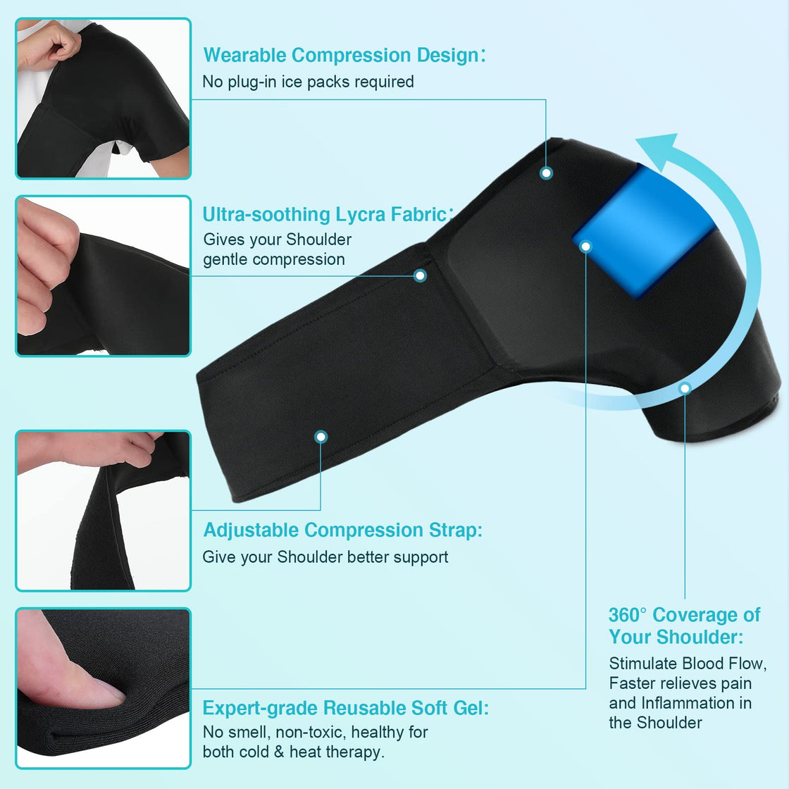 Tolaccea Shoulder Ice Pack Rotator Cuff Cold Therapy