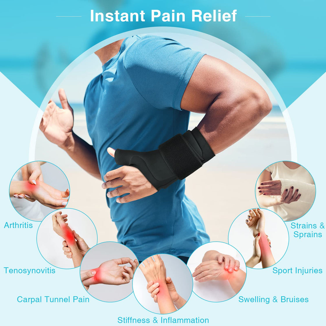 Tolaccea Thumb Wrist Ice Pack for Pain Relief
