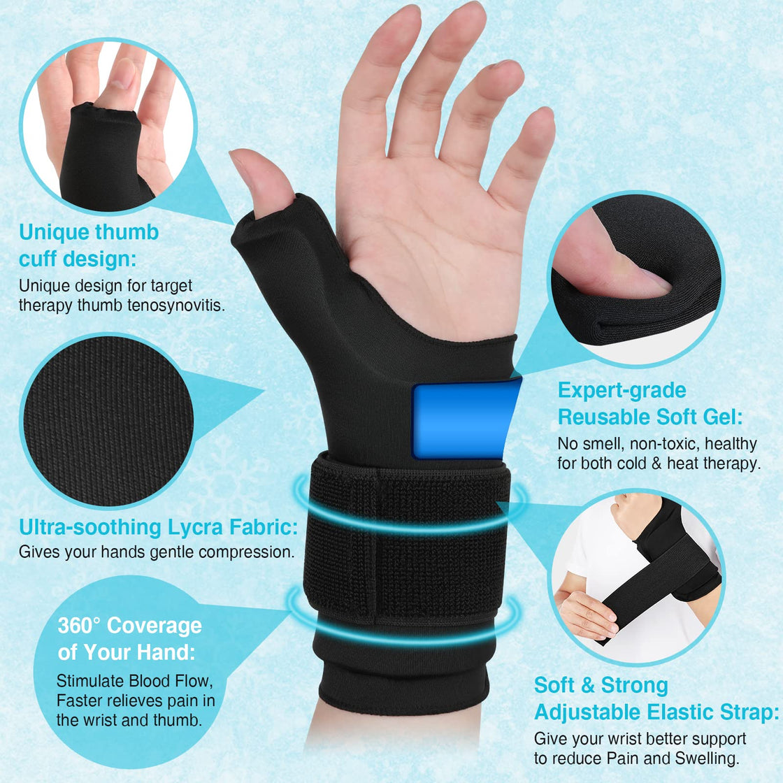 Tolaccea Thumb Wrist Ice Pack for Pain Relief