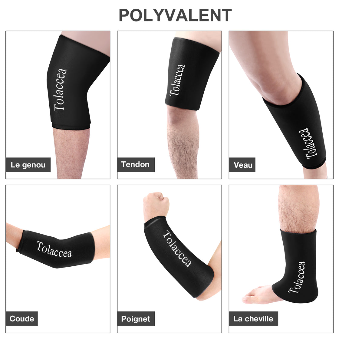 Hot & Cold Therapy Compression Sleeve for Knee Calf Ankle Pain Relief Black
