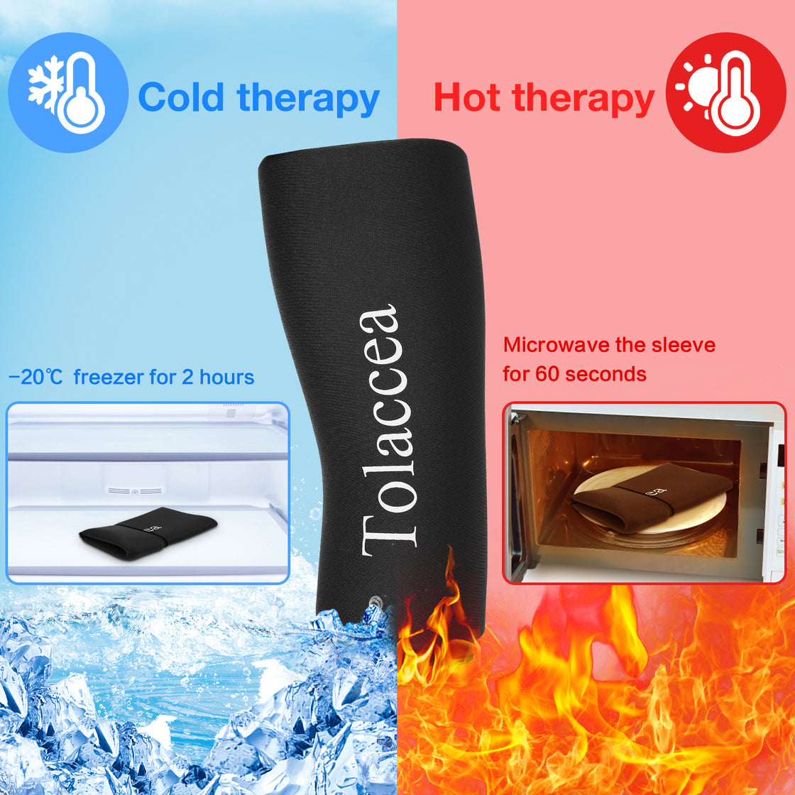 Hot & Cold Therapy Compression Sleeve for Knee Calf Ankle Pain Relief Black
